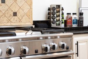 Kitchen with commercial stove